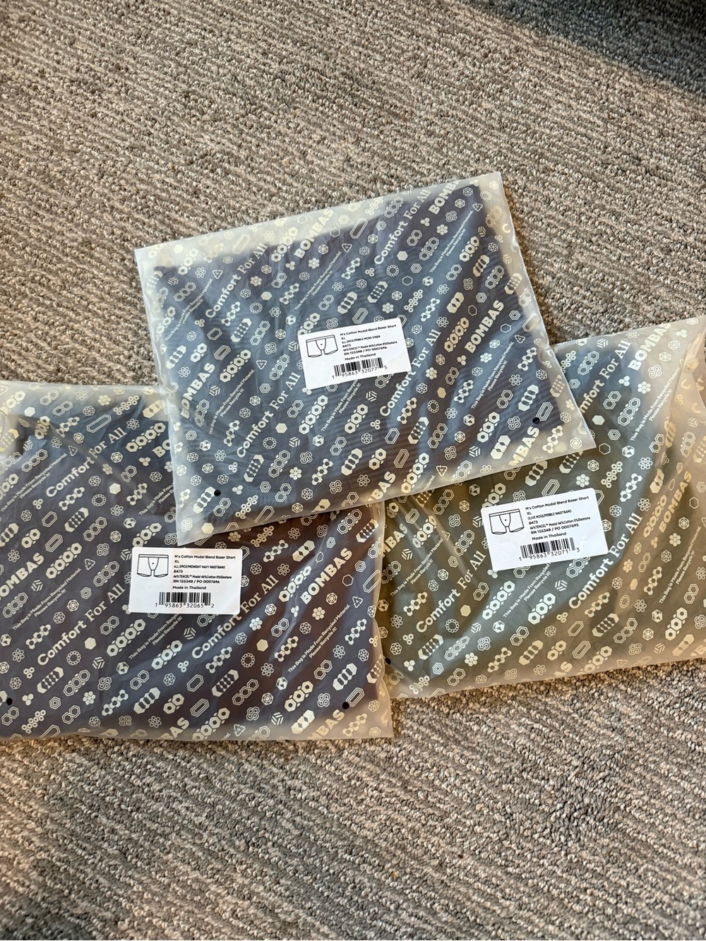 Bombas Men’s XL Boxer Briefs 3 Pack Cotton Modal Blend NWT Underwear